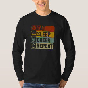 Essen Schlaf Feiern Wiederholung Retro 60er 70er C T-Shirt