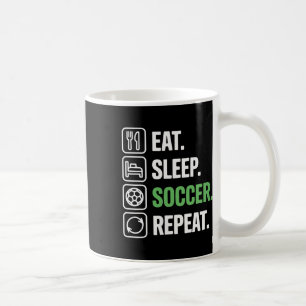 Essen Schlaf Fußball Wdh. Trainer Fan Spieler Jung Kaffeetasse