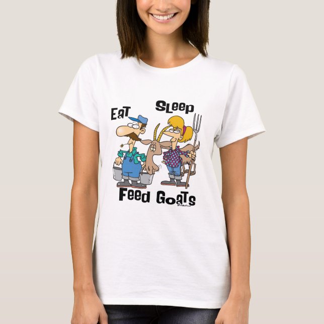Essen Schlaf Fütternd Ziegen T-Shirt (Vorderseite)