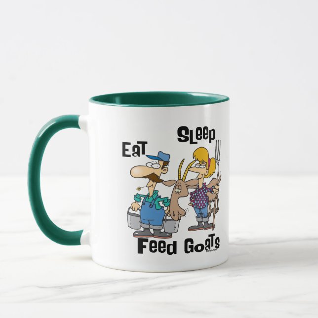 Essen Schlaf Fütternd Ziegen Tasse (Links)
