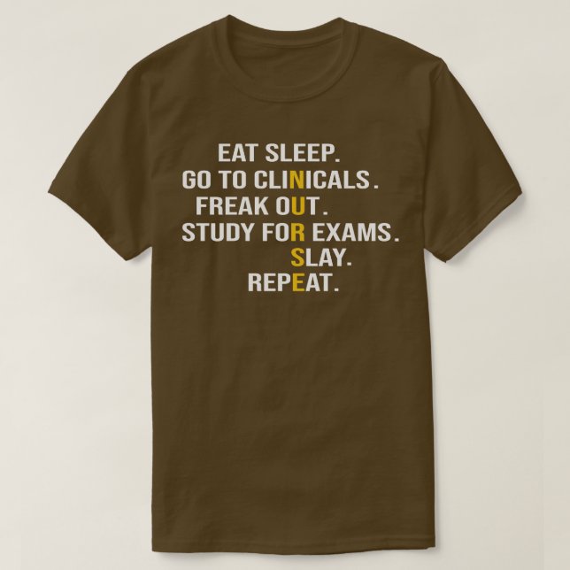 Essen Schlaf gehen zu Kliniken Freak Out Studie fü T-Shirt (Design vorne)
