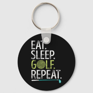 Essen Schlaf Golf Wiederholen Golfen Golfer Lustig Schlüsselanhänger