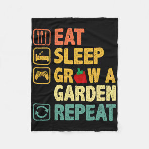 Essen Schlaf Ground Garten Wiederholen Funny Game Fleecedecke