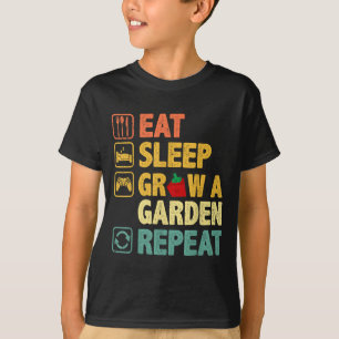 Essen Schlaf Ground Garten Wiederholen Funny Game  T-Shirt