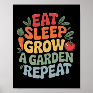 Essen Schlaf Ground Garten Wiederholung Sonnengart Poster