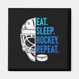 Essen Schlaf Hockey Wiederholen Athleten Enthusias Magnet