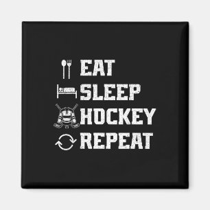 Essen Schlaf Hockey Wiederholen Eishockeyspieler P Magnet