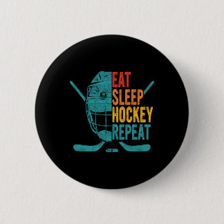 Essen Schlaf Hockey Wiederholen Hockey Spaß Eishoc Button