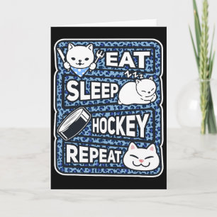 Essen Schlaf Hockey Wiederholen Jungen Mädchen Kin Karte