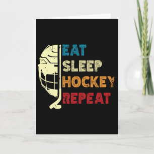 Essen Schlaf Hockey Wiederholen Kinder Erwachsene Karte