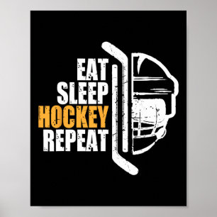Essen Schlaf Hockey Wiederholen Weihnachten Für Te Poster