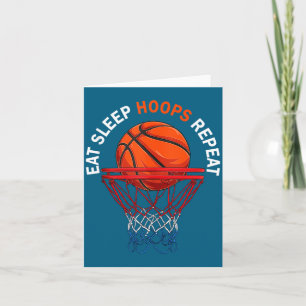 Essen Schlaf Hoops Wiederholung Basketballfan Bask Karte