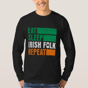 Essen Schlaf Irish Fold Wiederholen St. Patrick's T-Shirt