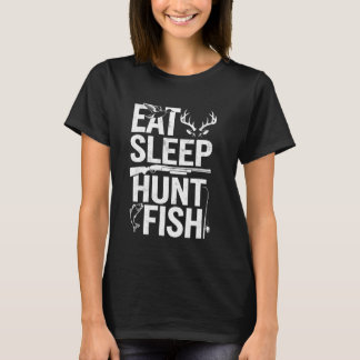 Essen Schlaf Jagen Fisch Angeln Fan Fischer Jagd T-Shirt