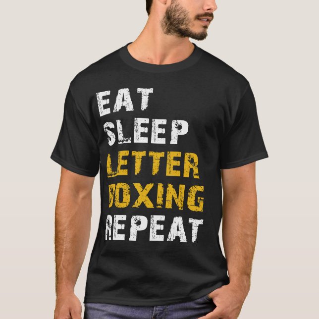 Essen Schlaf Letterboxing T-Shirt (Vorderseite)