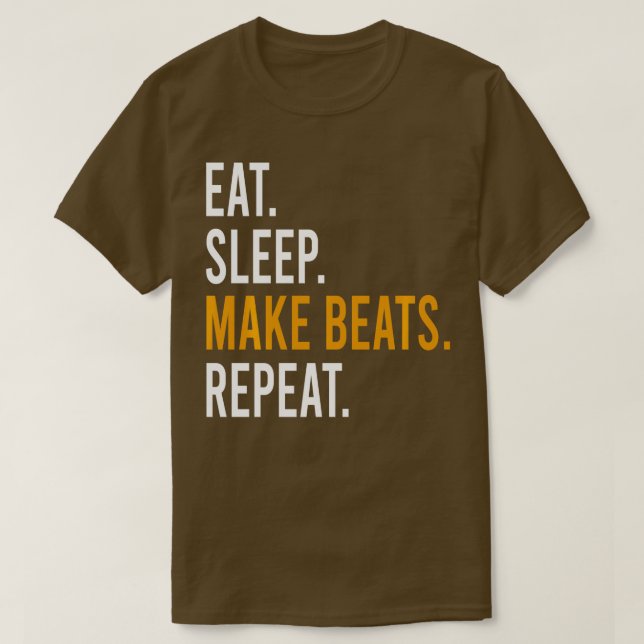 Essen Schlaf machen Beats wiederholen Musikgeschen T-Shirt (Design vorne)