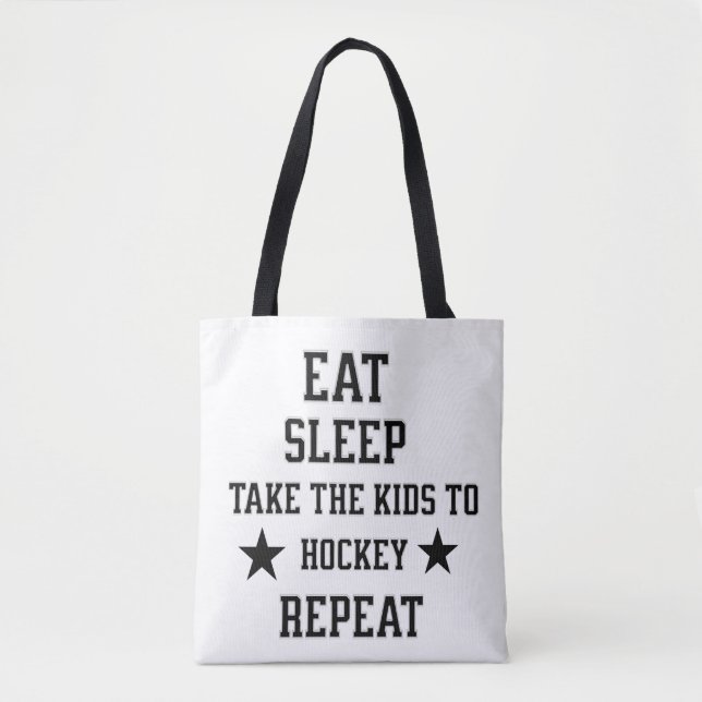 Essen Schlaf Nimm die Kinder zum Hockey Wiederholu Tasche (Vorderseite)