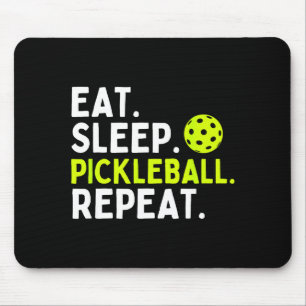 Essen Schlaf Pickleball Wiederholung lustiger Pick Mousepad