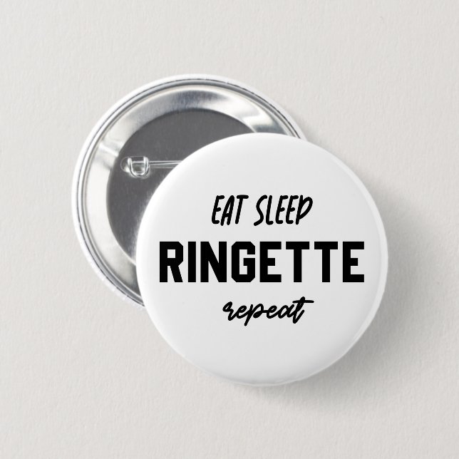 Essen Schlaf Ringette Wiederholung Ringette Player Button (Vorne & Hinten)