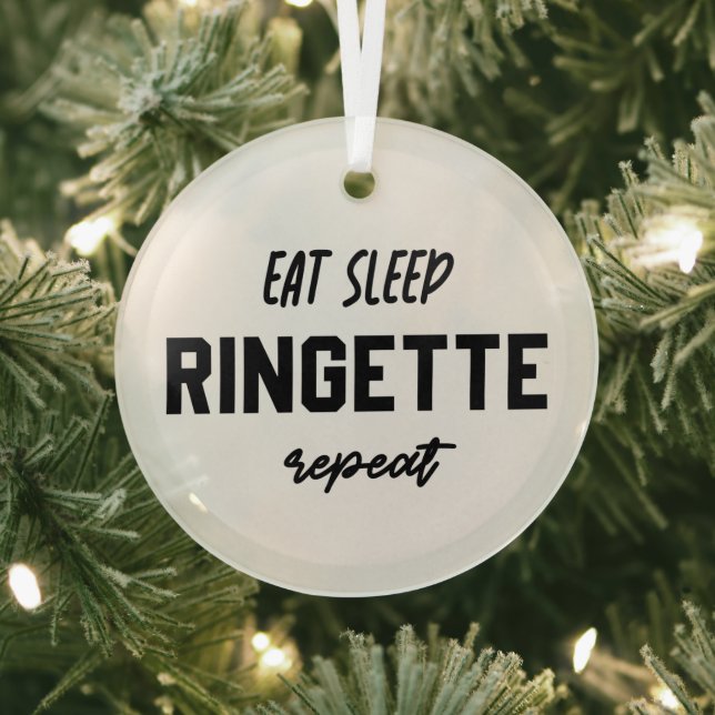 Essen Schlaf Ringette Wiederholung Ringette Player Ornament Aus Glas (InSitu)