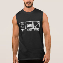 Essen Schlaf schluckte Lift Gewicht Gym Workout T-Shirt