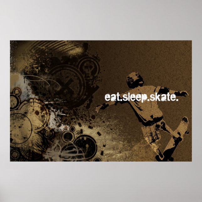 Essen. Schlaf. Skate. Plakat (Vorne)
