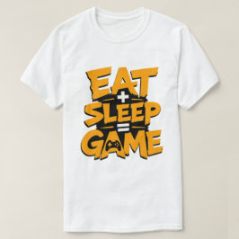 Essen Schlaf Spiel Orange Grunge Gamer Zitat T-Shirt