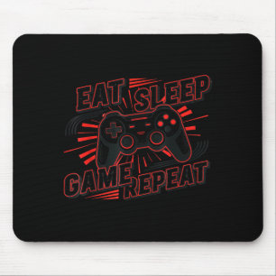 Essen Schlaf Spiel Wiederholen Lustige Grafik Kuns Mousepad