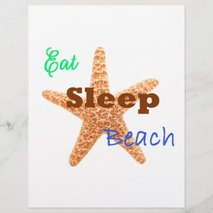 Essen Schlaf Strand - 8,5x11 Poster