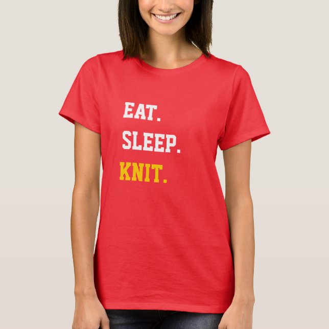 Essen Schlaf Strick T-Shirt (Vorderseite)