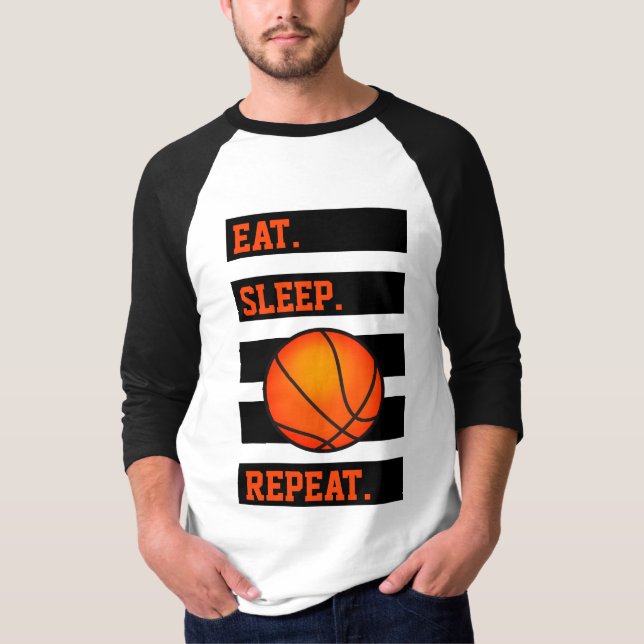 Essen.Schlaf. 🏀.Wiederholen. Basketballliebhaber- T-Shirt (Vorderseite)