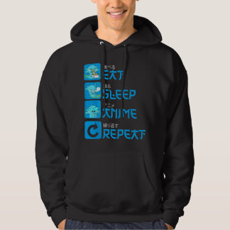 Essen Schlafen Anime Wiederholen Axolotl Kawaii An Hoodie