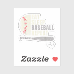 Essen Schlafen Baseball Wiederholen Lustiger Baseb Aufkleber