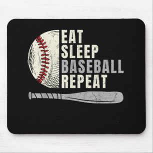 Essen Schlafen Baseball Wiederholen Lustiger Baseb Mousepad