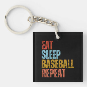 ESSEN SCHLAFEN BASEBALL WIEDERHOLEN SCHLÜSSELANHÄNGER