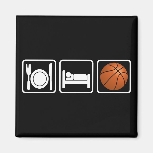 Essen, schlafen, Basketball Magnet (Vorne)