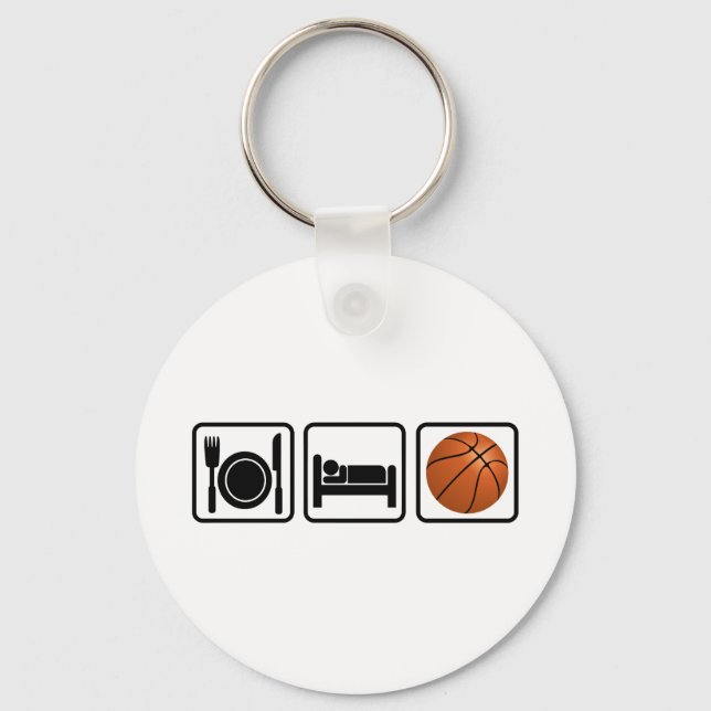 Essen, schlafen, Basketball Schlüsselanhänger (Vorderseite)
