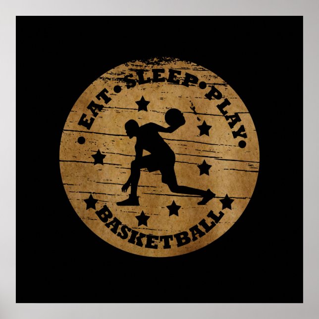 essen schlafen Basketball spielen Poster (Vorne)