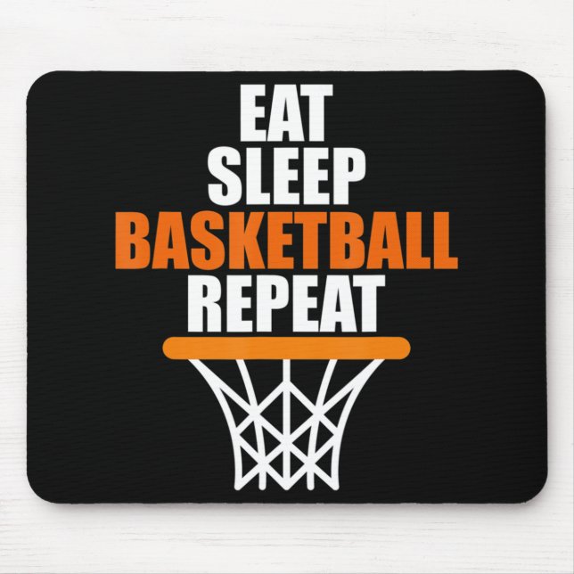 Essen. Schlafen. Basketball. Wieder von vorne. T f Mousepad (Vorne)