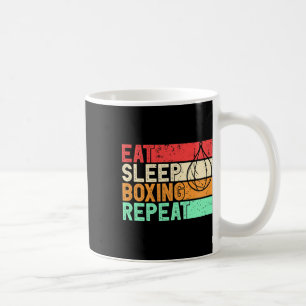 Essen Schlafen Boxen Wiederholen Retro MMA Kämpfer Kaffeetasse