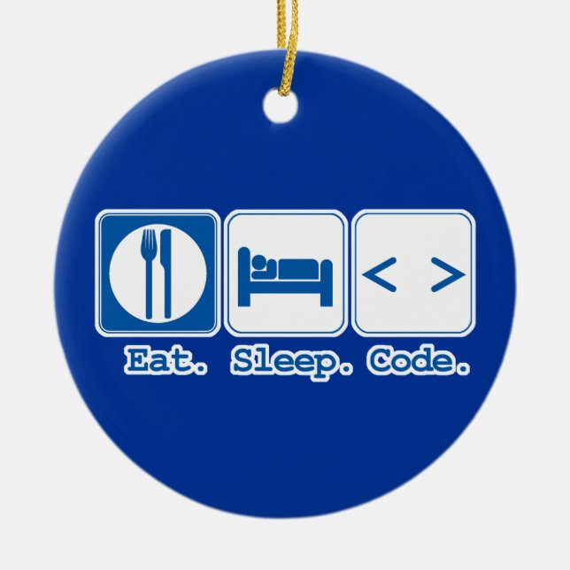 essen schlafen code (html) keramikornament (Vorne)