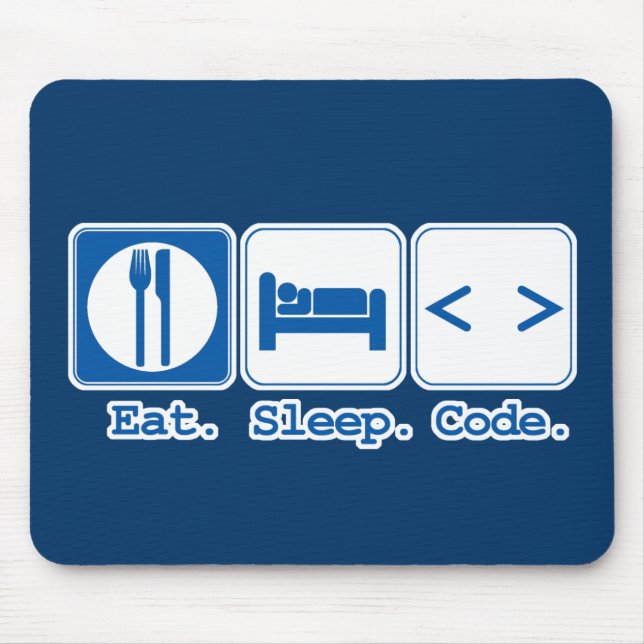 essen schlafen code (html) mousepad (Vorne)
