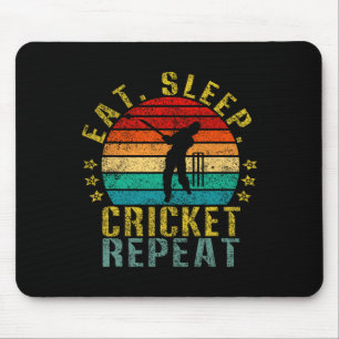 Essen Schlafen Cricket Wiederholen Lustig Retro Mousepad