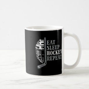 Essen Schlafen Eishockey Wiederholen Lustiger Spor Kaffeetasse
