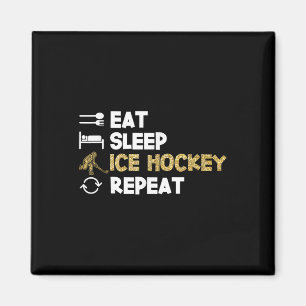 Essen Schlafen Eishockey Wiederholen Magnet