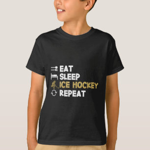 Essen Schlafen Eishockey Wiederholen T-Shirt