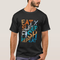 Essen, Schlafen, Fisch, wieder Bass Fischen T - Sh