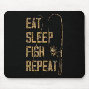 Essen Schlafen Fischen Wiederholen Geschenkidee Fü Mousepad