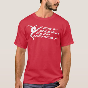 Essen Schlafen Flip Turnen Trainer Geschenk vintag T-Shirt