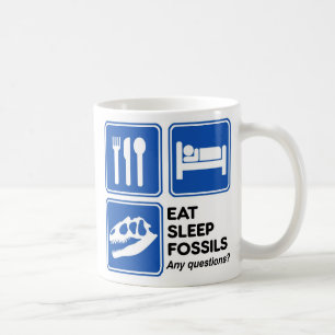 ESSEN, SCHLAFEN, FOSSILIEN KAFFEETASSE